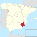 Murcia region of Spain on map