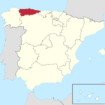 Asturias, Spain region on map